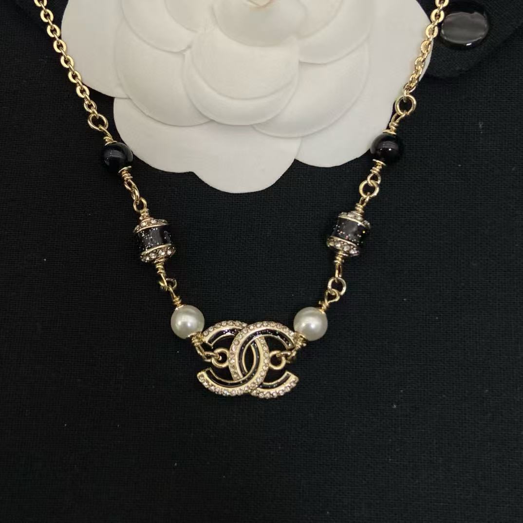 CHANE1 ダブルCパールネックレス【50％割引+送料無料】
