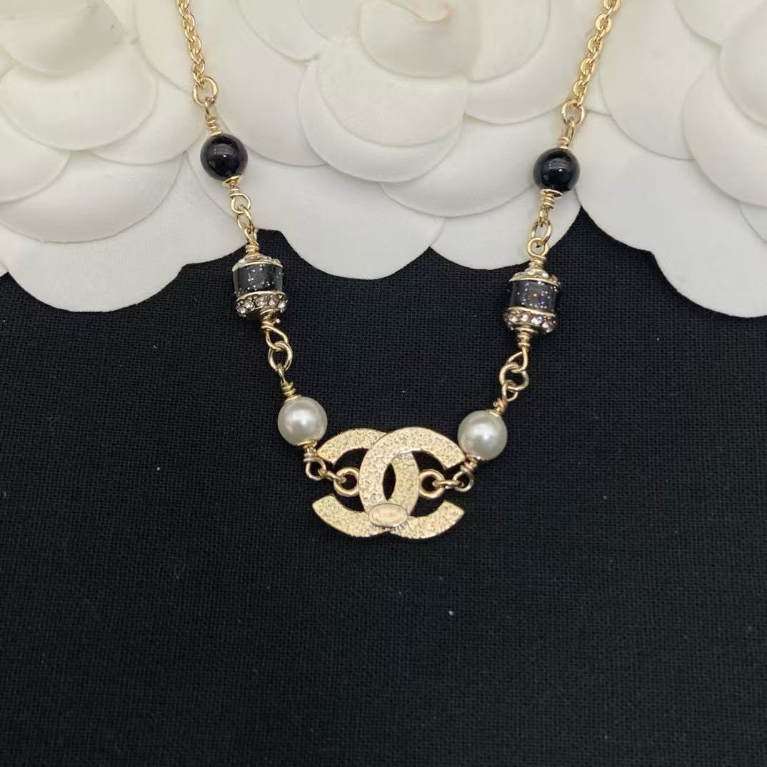 CHANE1 ダブルCパールネックレス【50％割引+送料無料】