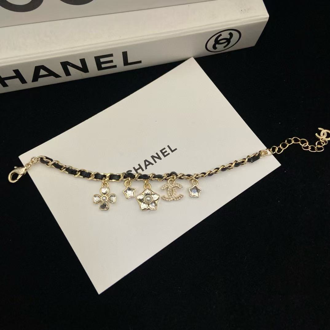 CHANE1 ダブルC 四つ葉のクローバー 五芒星ブレスレット【50％割引+送料無料】