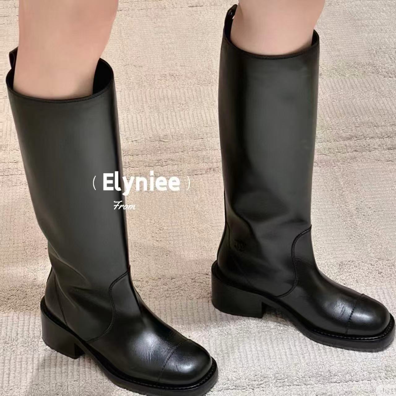 CHANE1 高品質秋冬レザーロングブーツ【50％割引+送料無料】