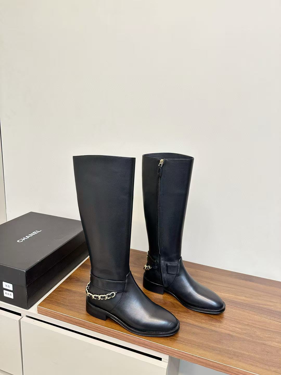 CHANE1 高品質ダブルCチェーンハイブーツ【50％割引+送料無料】