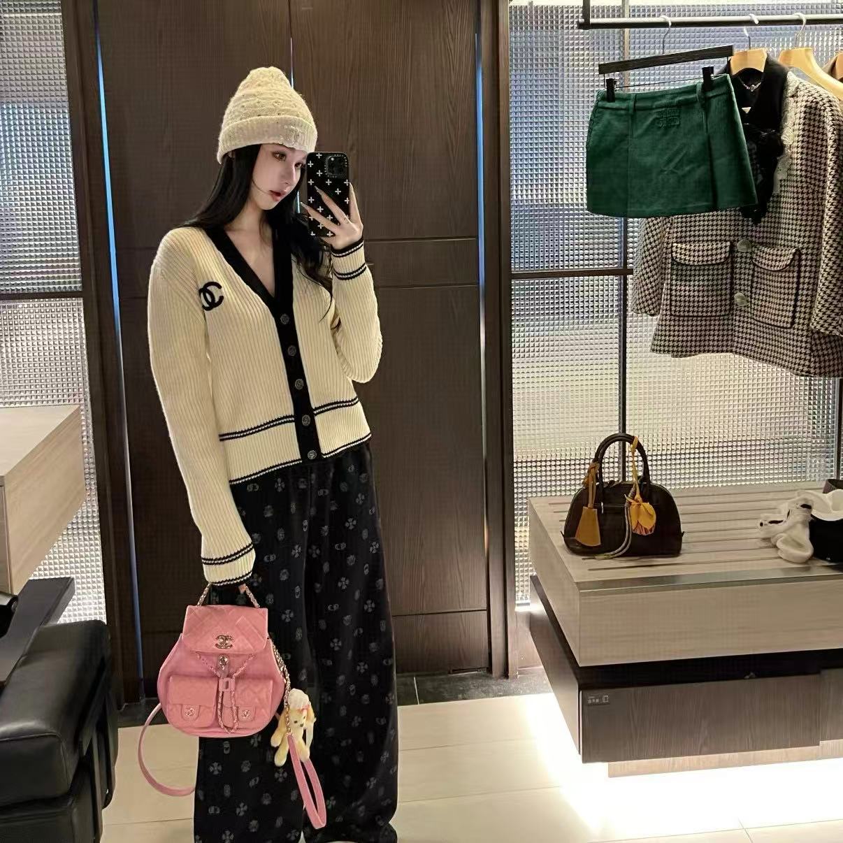 CHANE1 ダブルCウールカーディガン【50％割引+送料無料】