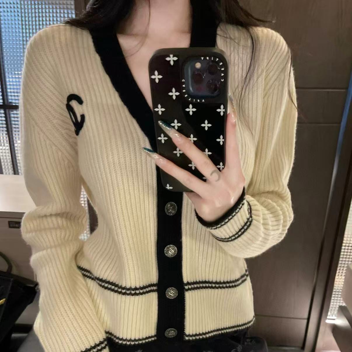 CHANE1 ダブルCウールカーディガン【50％割引+送料無料】