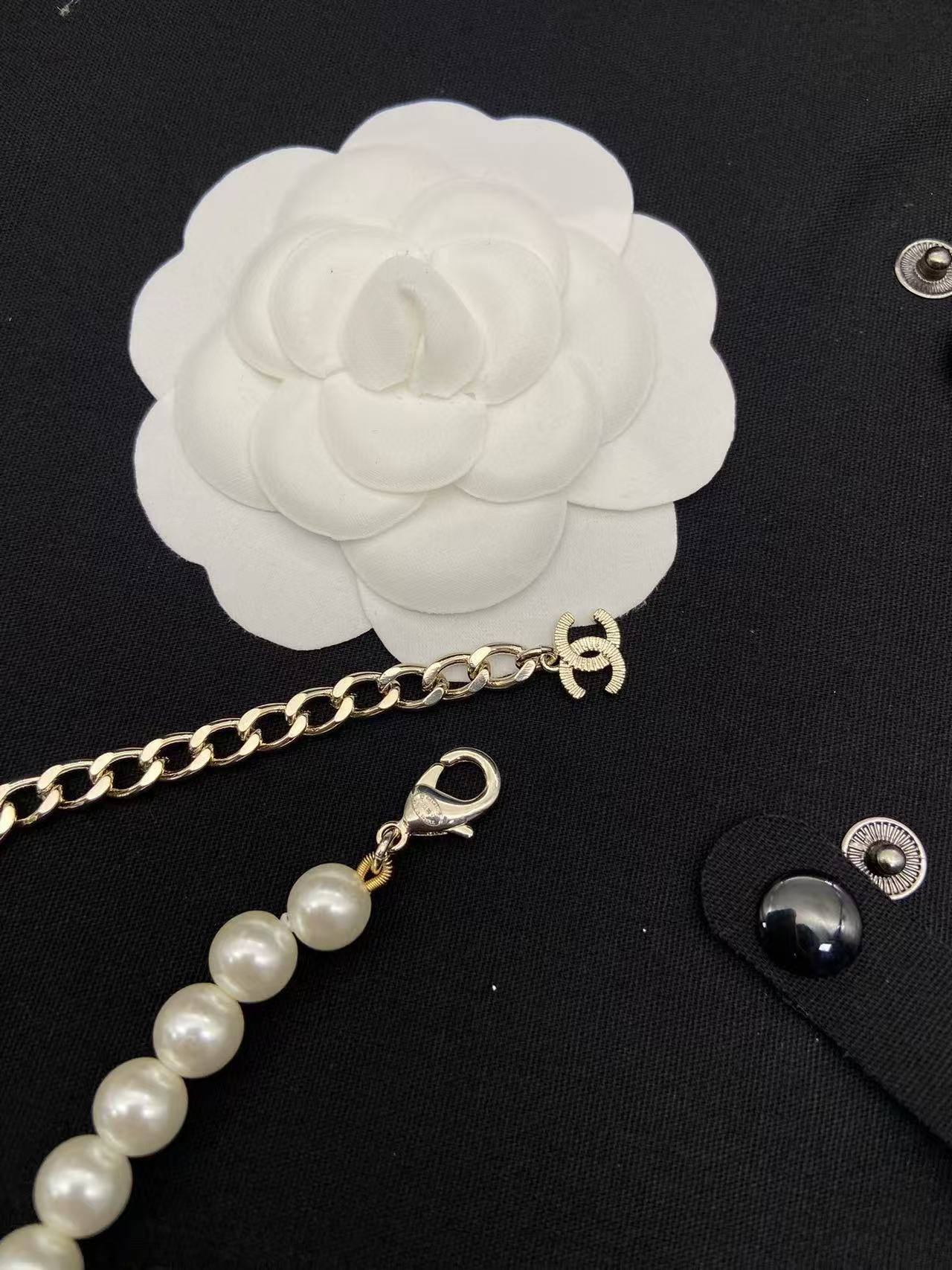 CHANE1 スクエア ダイヤモンド パール セーターネックレス【50％割引+送料無料】