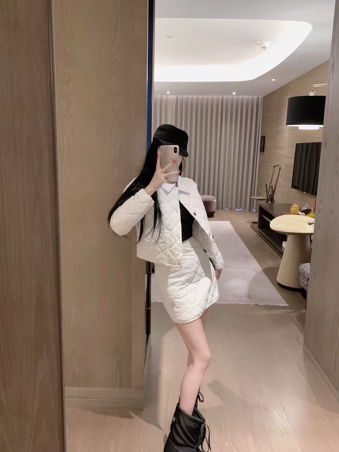 PR4DA チェック柄ジャケット+スカートのツーピーススーツ【50％割引+送料無料】