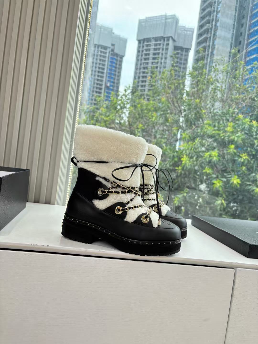 CHANE1 高品質レースアップスノーブーツ【50％割引+送料無料】