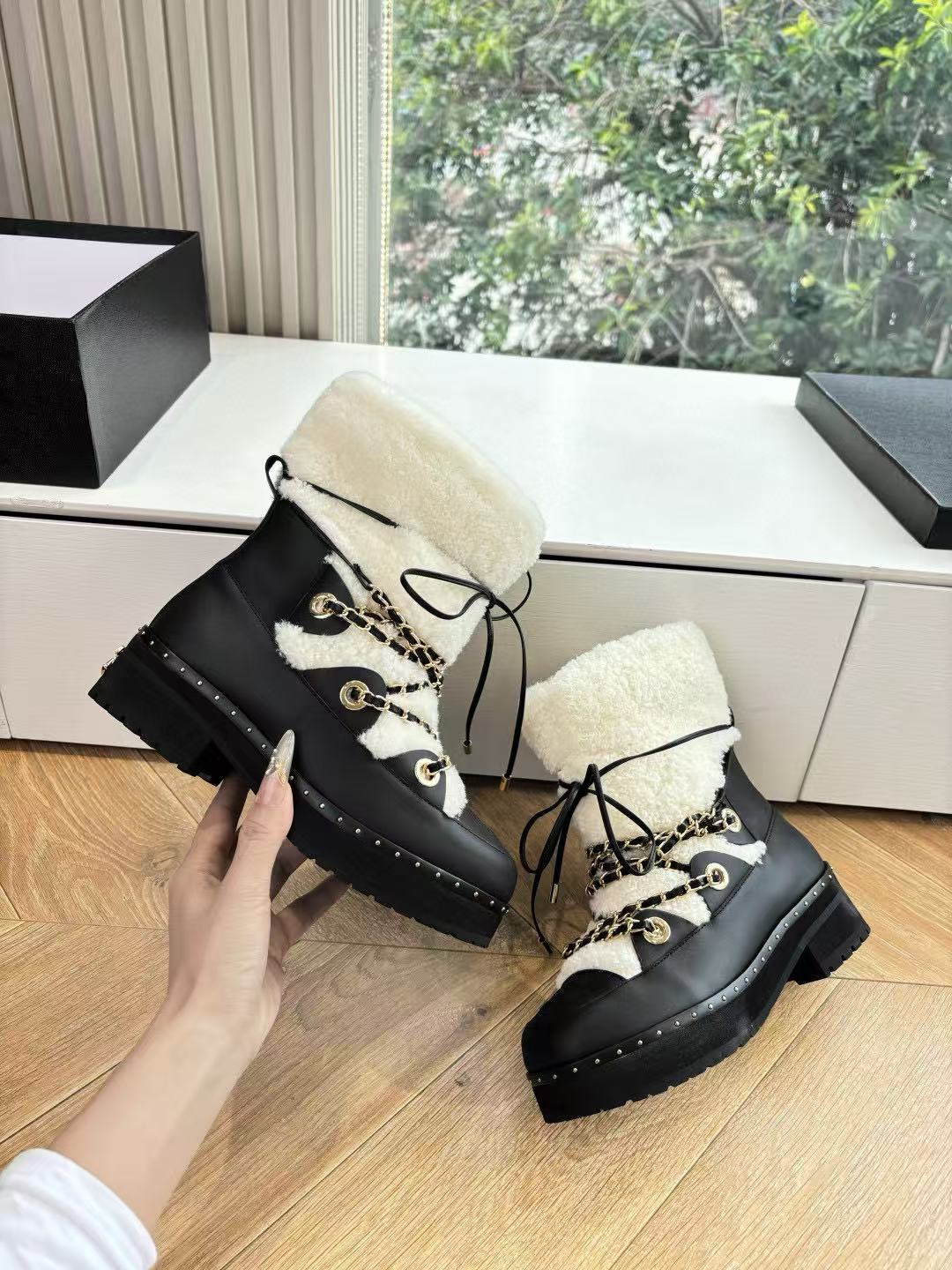 CHANE1 高品質レースアップスノーブーツ【50％割引+送料無料】
