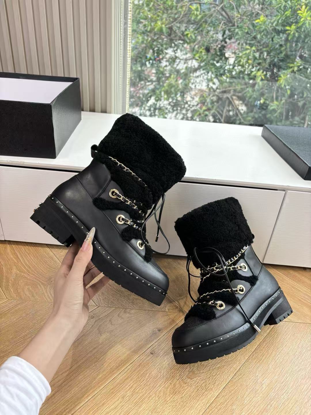 CHANE1 高品質レースアップスノーブーツ【50％割引+送料無料】
