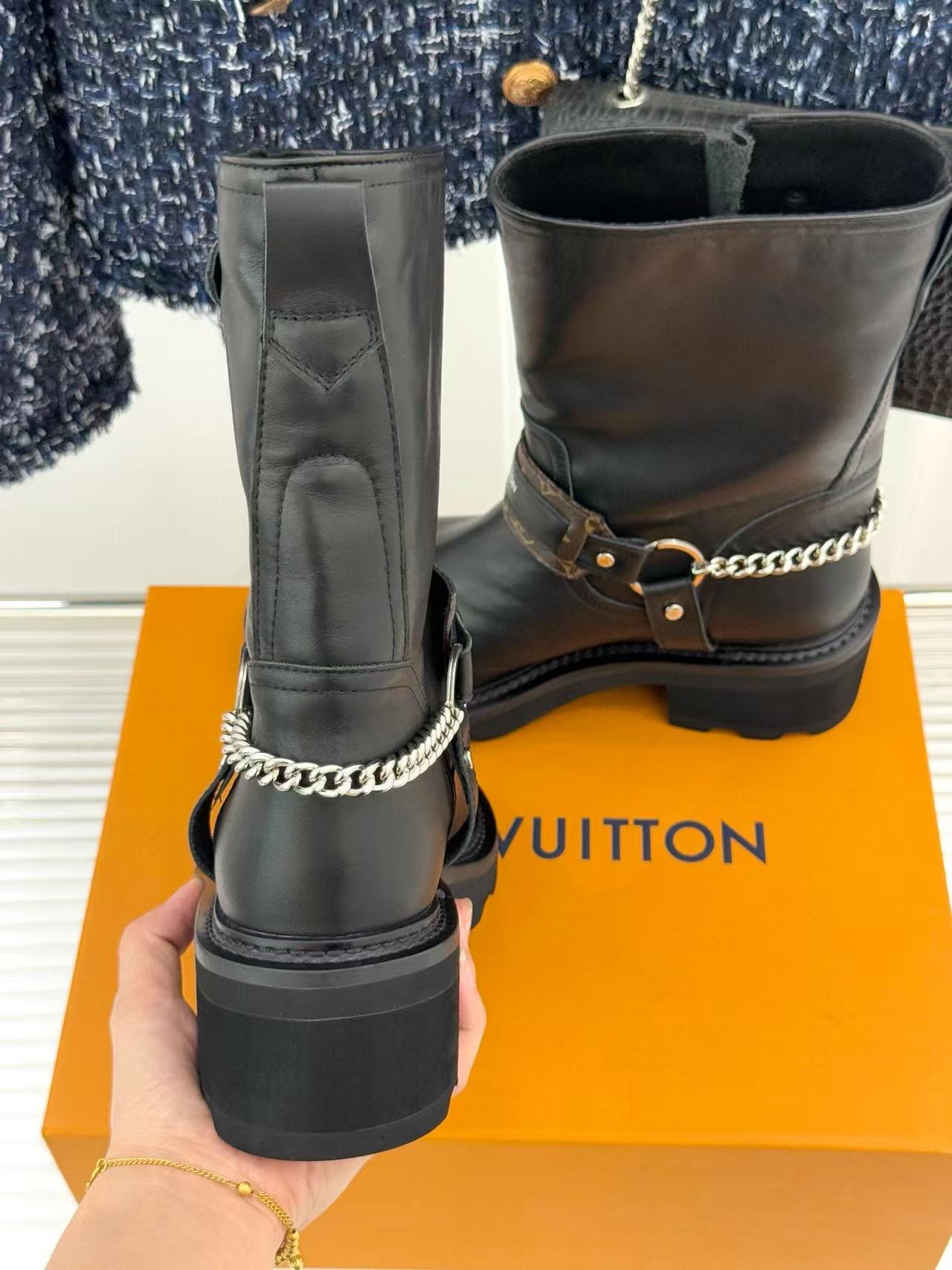 LVの高品質チェーンモーターサイクルブーツ【50％割引+送料無料】