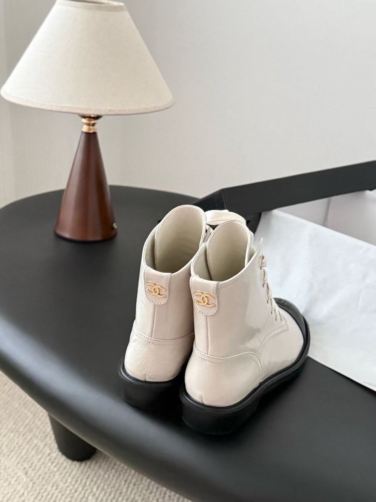 CHANE1 高品質レースアップダブルCアンクルブーツ【50％割引+送料無料】