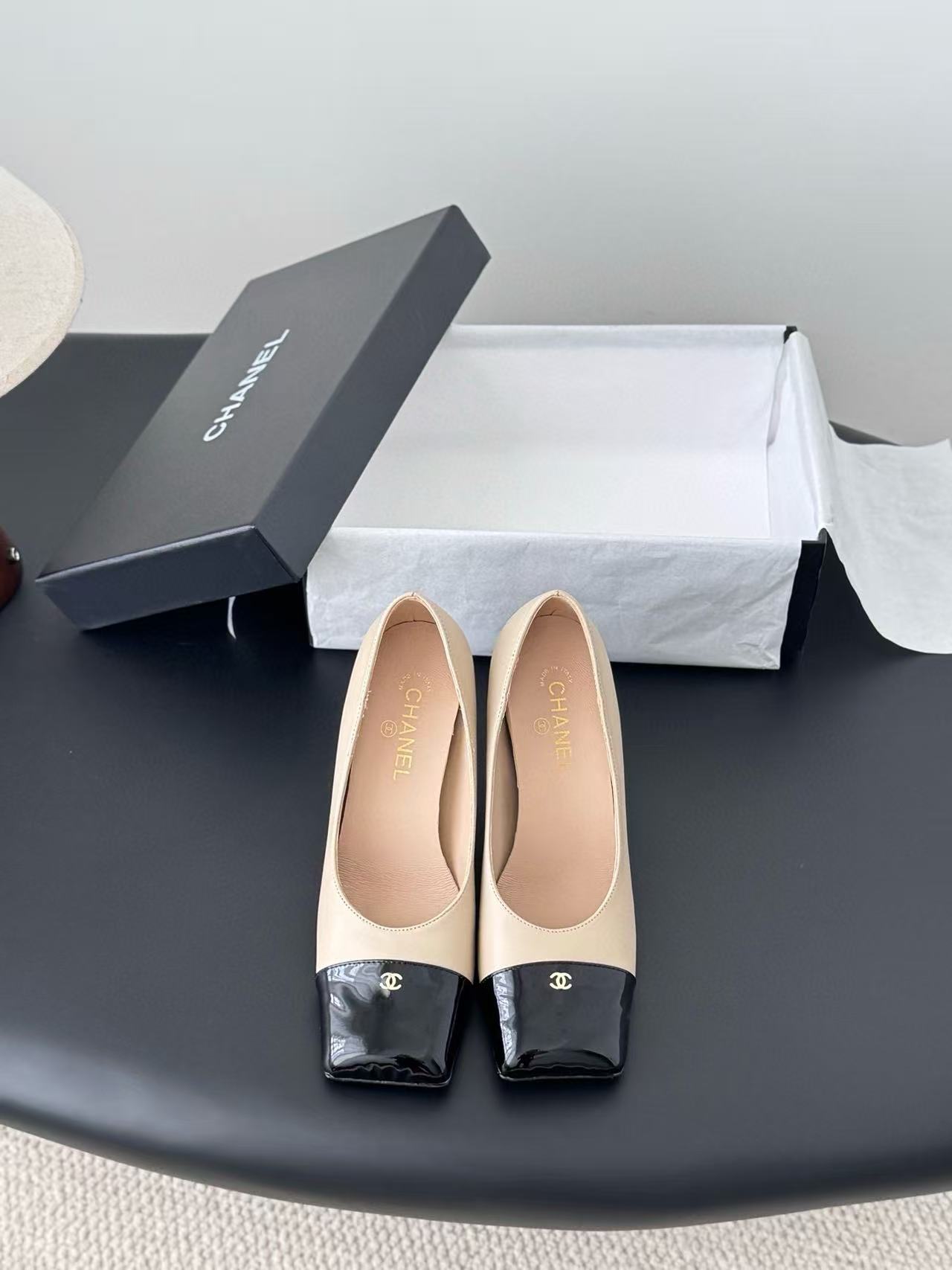 CHANE1 高品質スクエアトゥハイヒール【50％割引+送料無料】