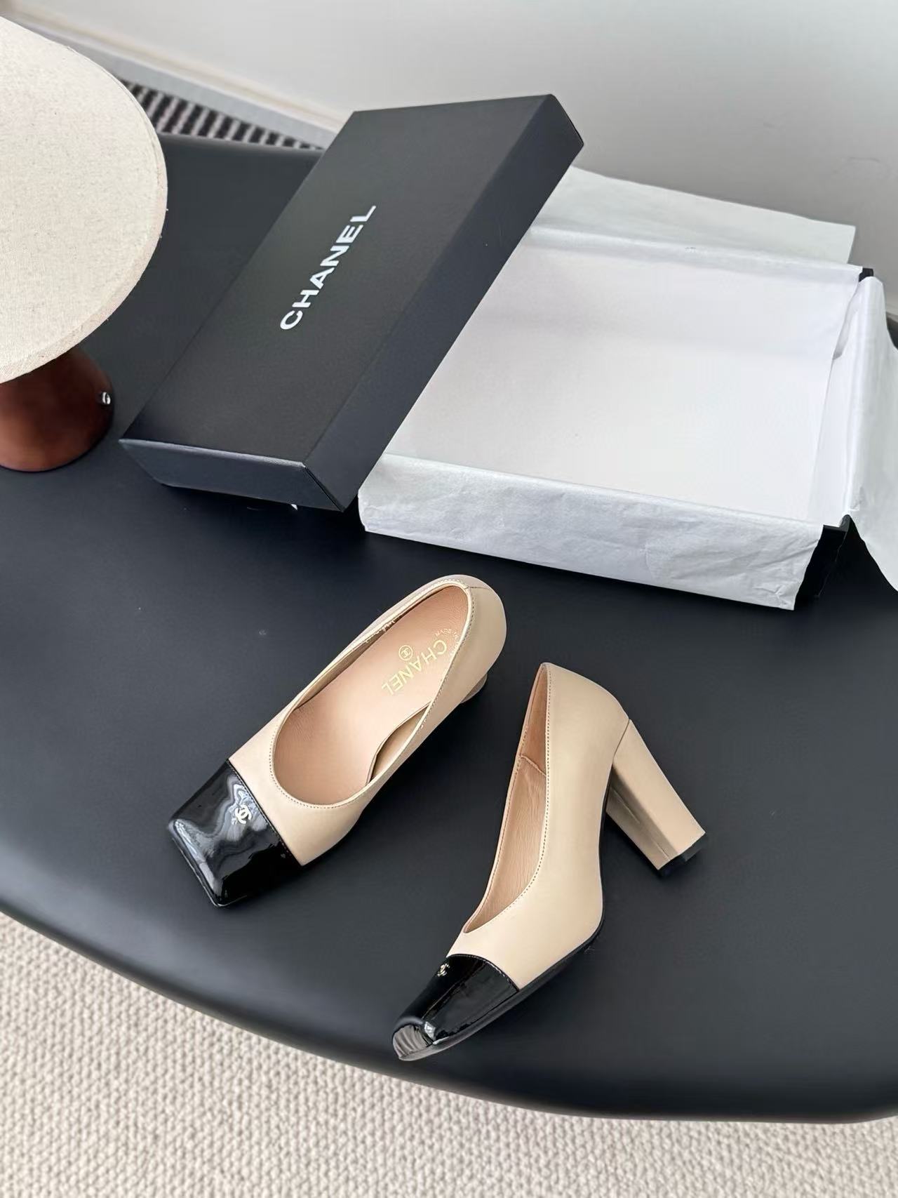 CHANE1 高品質スクエアトゥハイヒール【50％割引+送料無料】