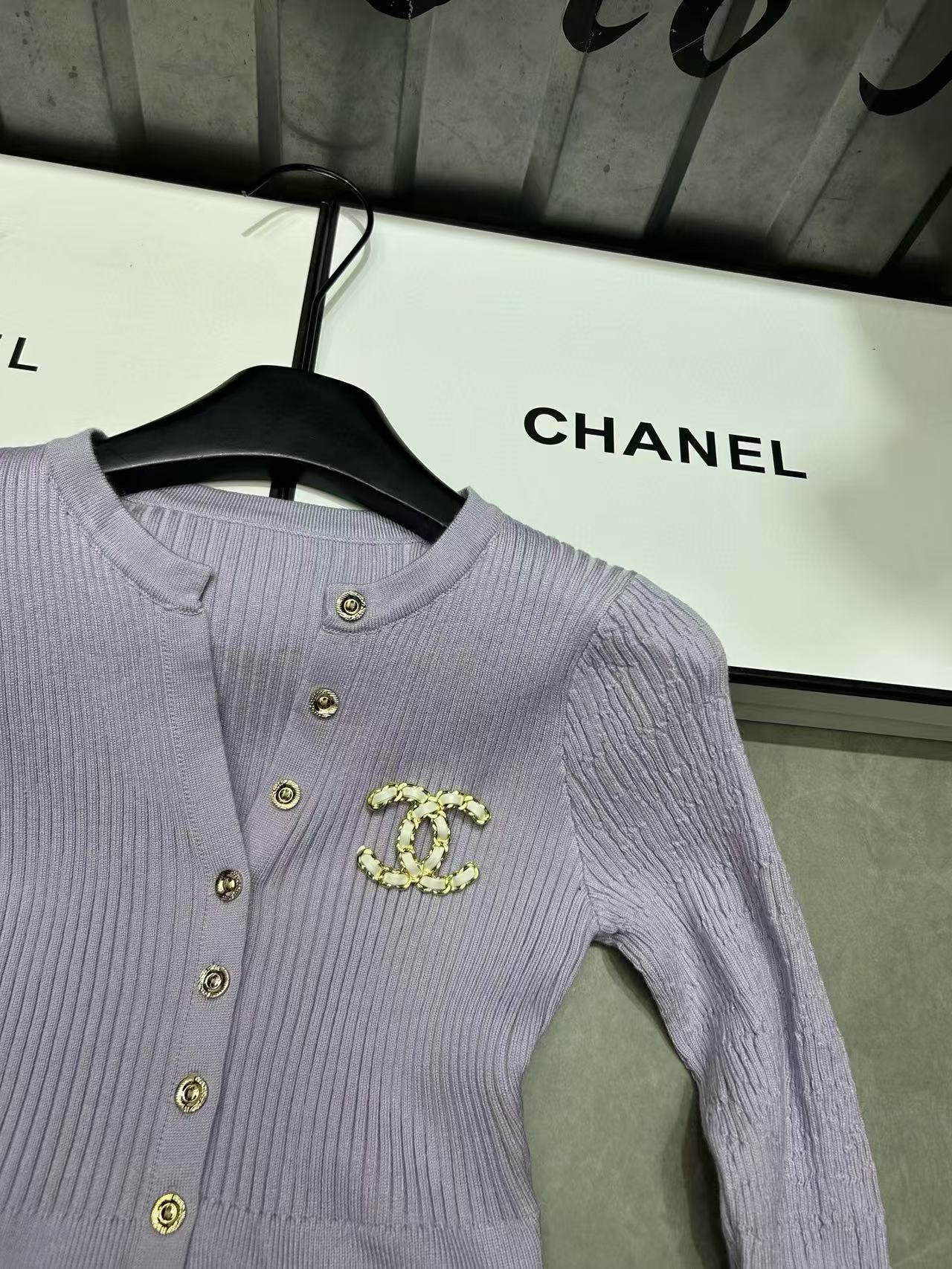 CHANE1 ダブルCブローチニットドレス【50％割引+送料無料】