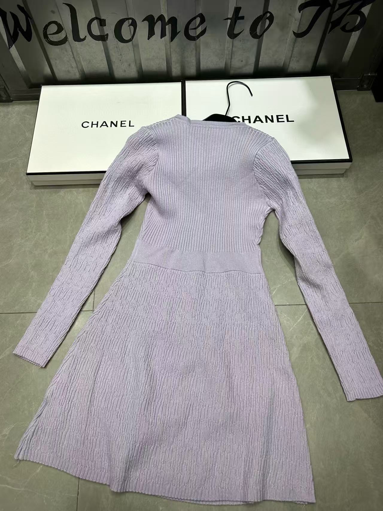 CHANE1 ダブルCブローチニットドレス【50％割引+送料無料】