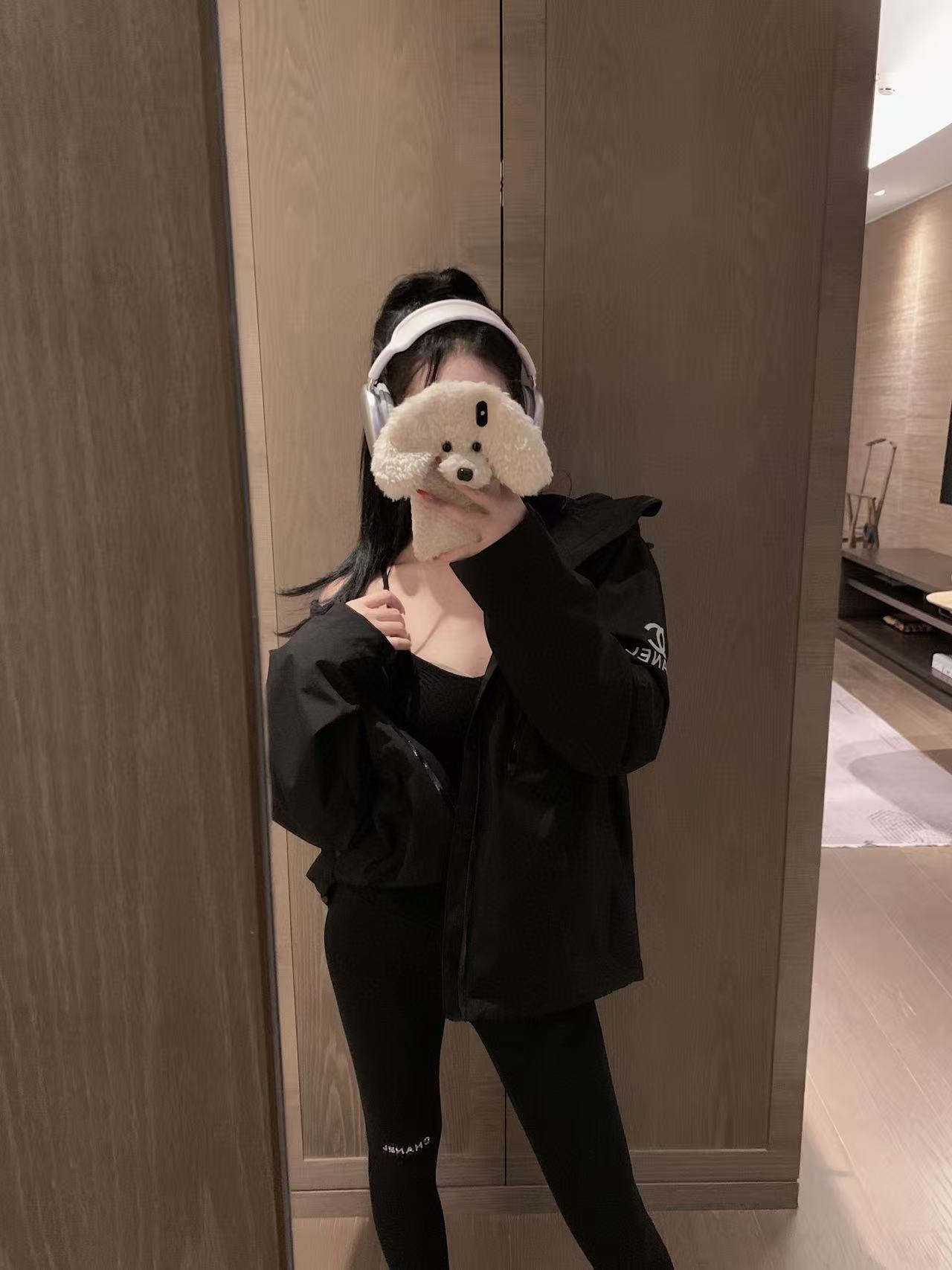 CHANE1 シンプルレターフードジャケット【50％割引+送料無料】