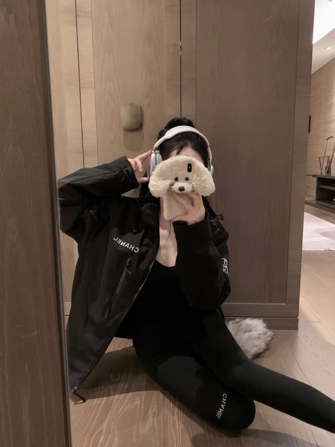 CHANE1 シンプルレターフードジャケット【50％割引+送料無料】