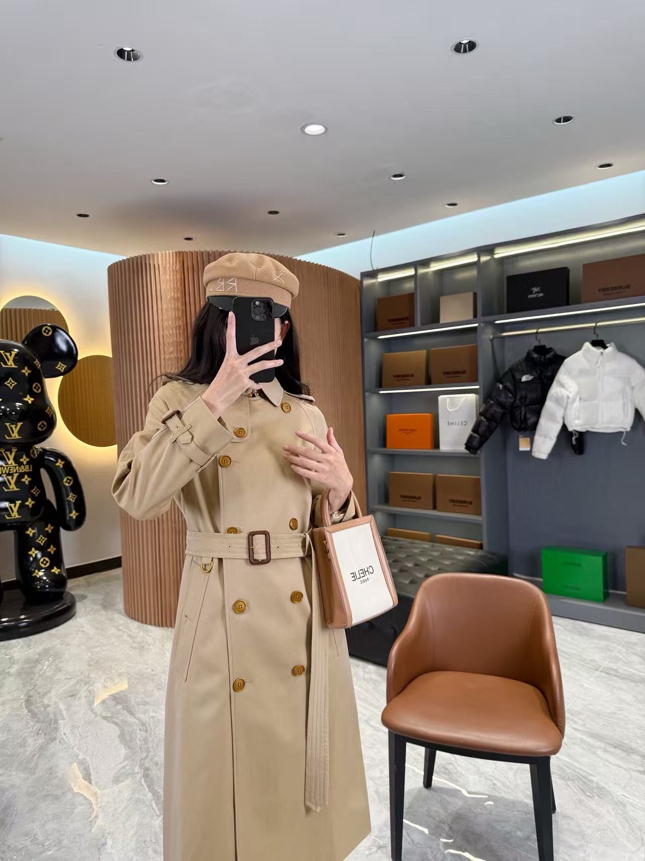 BUR8ERRY ダブルブレスト トレンチコート メタルボタン付き【50％割引+送料無料】