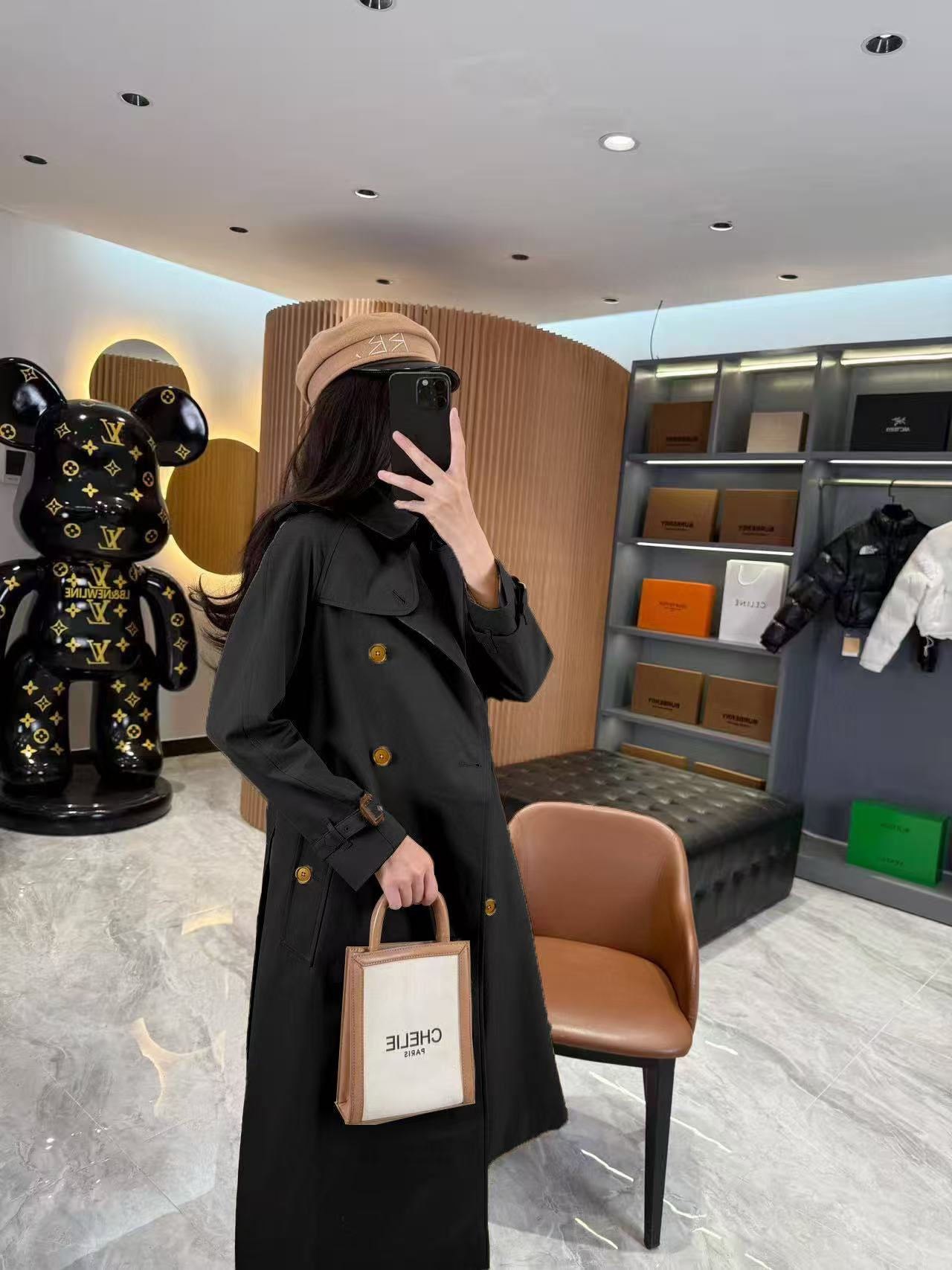 BUR8ERRY ダブルブレスト トレンチコート メタルボタン付き【50％割引+送料無料】