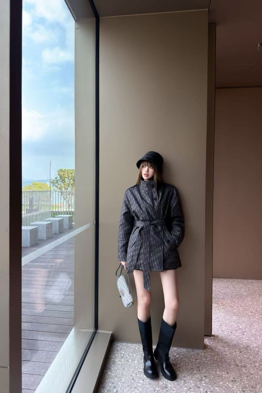 DIOR スタンドカラー ジャカード ジャケット【50％割引+送料無料】