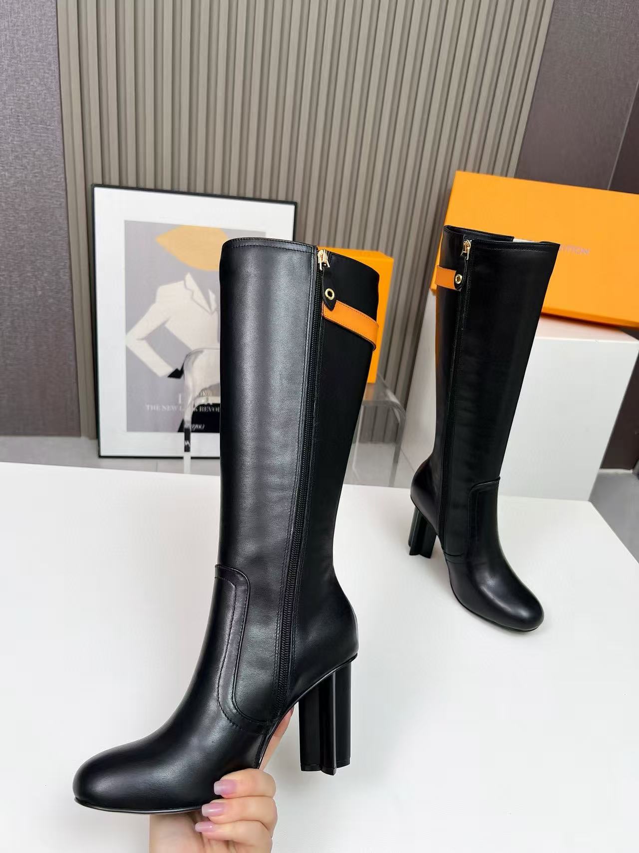 LVの高品質レザーハイブーツ【50％割引+送料無料】