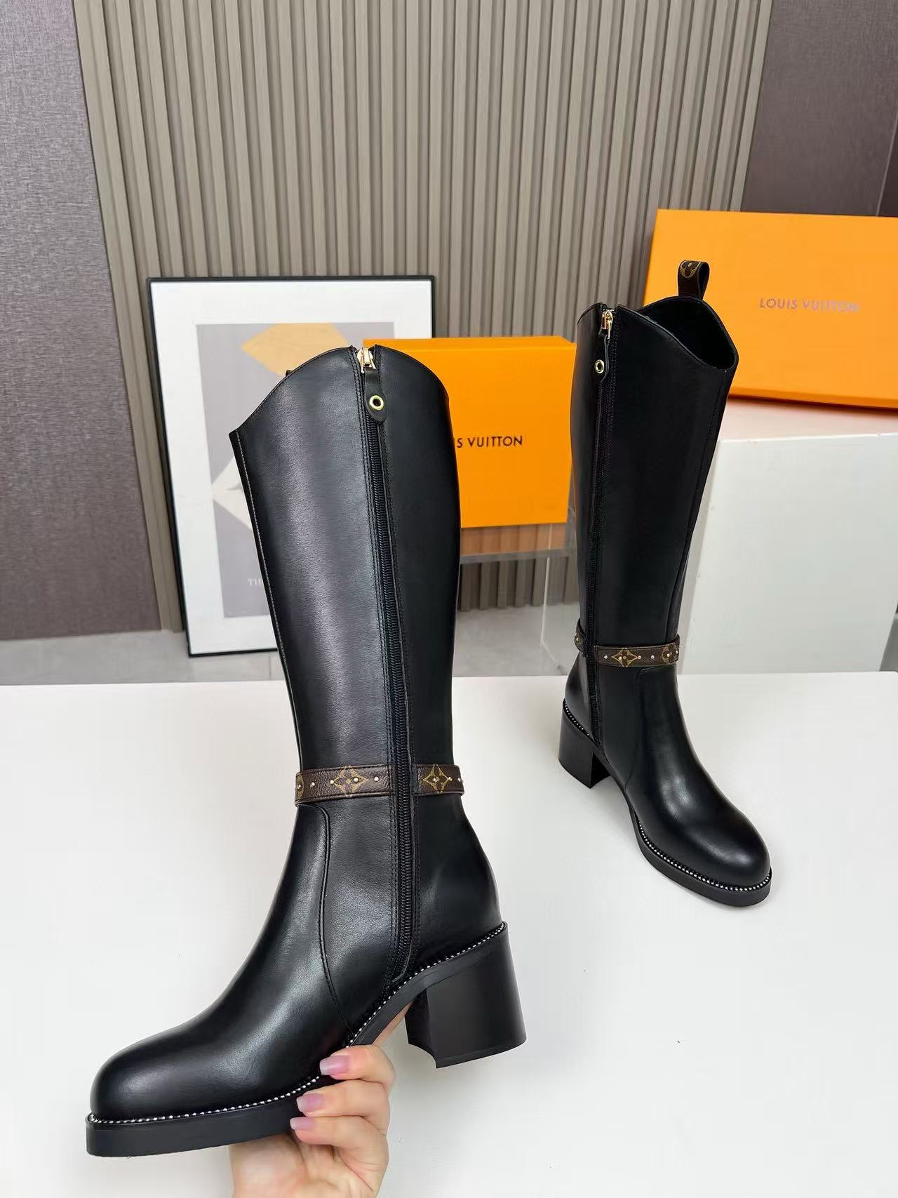LVの高品質レザーハイブーツ【50％割引+送料無料】