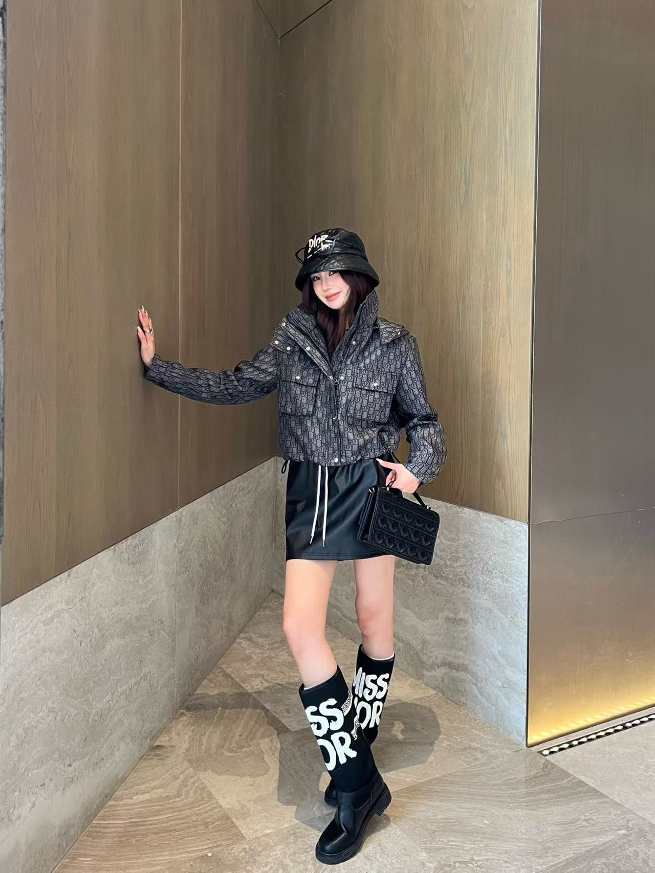 DIOR ジャカード フード付きショートジャケット【50％割引+送料無料】