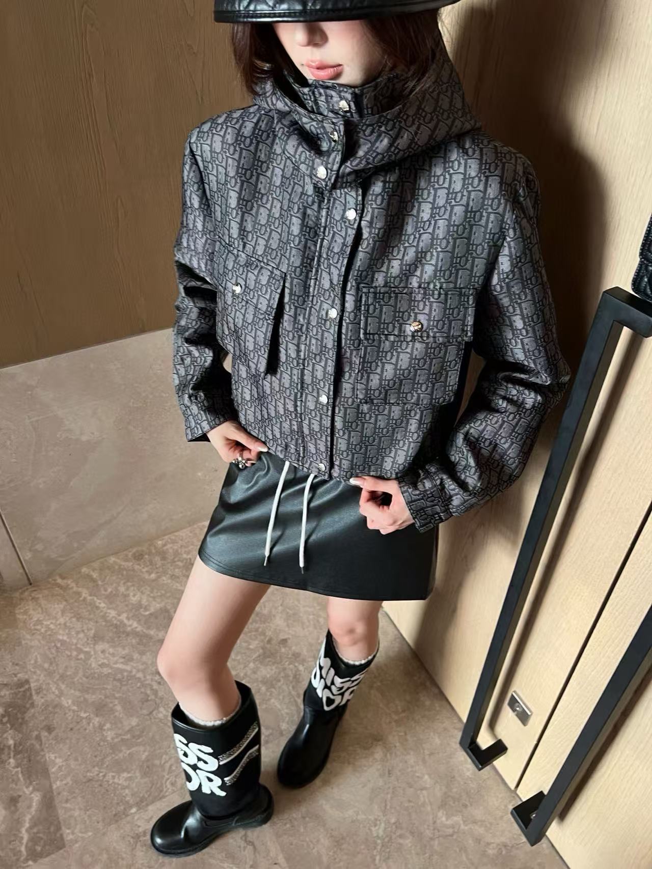 DIOR ジャカード フード付きショートジャケット【50％割引+送料無料】