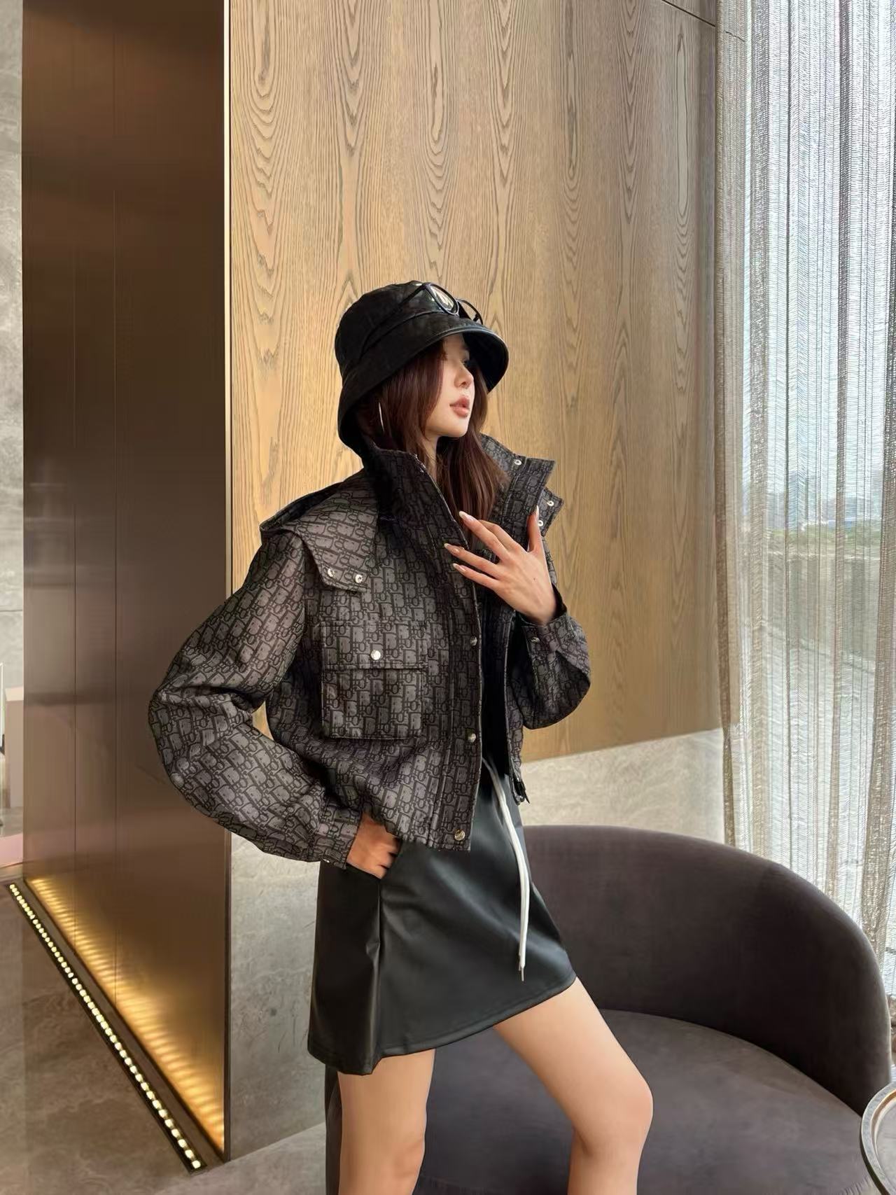 DIOR ジャカード フード付きショートジャケット【50％割引+送料無料】