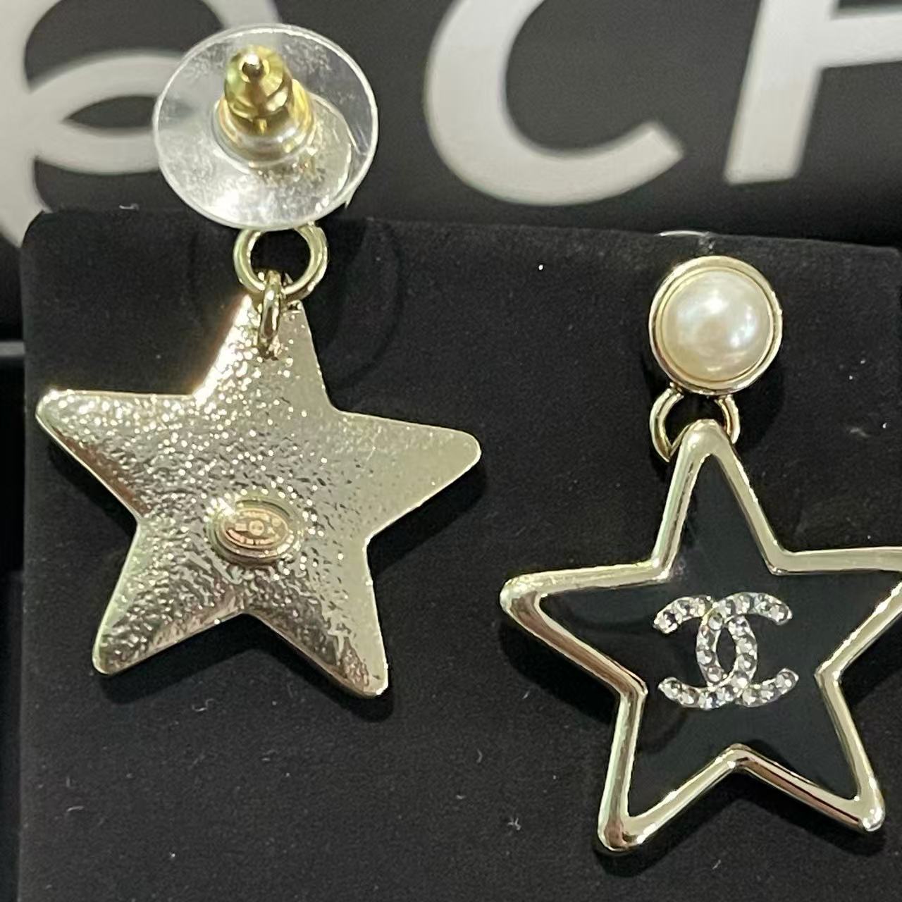 CHANE1 五芒星パールイヤリング【50％割引+送料無料】