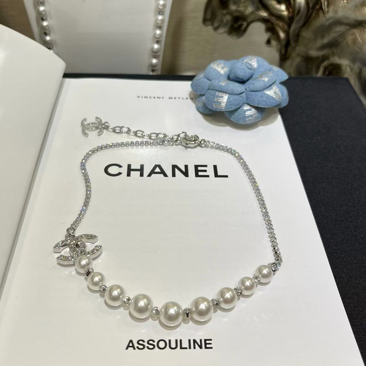 CHANE1 ダブルCパールネックレス【50％割引+送料無料】