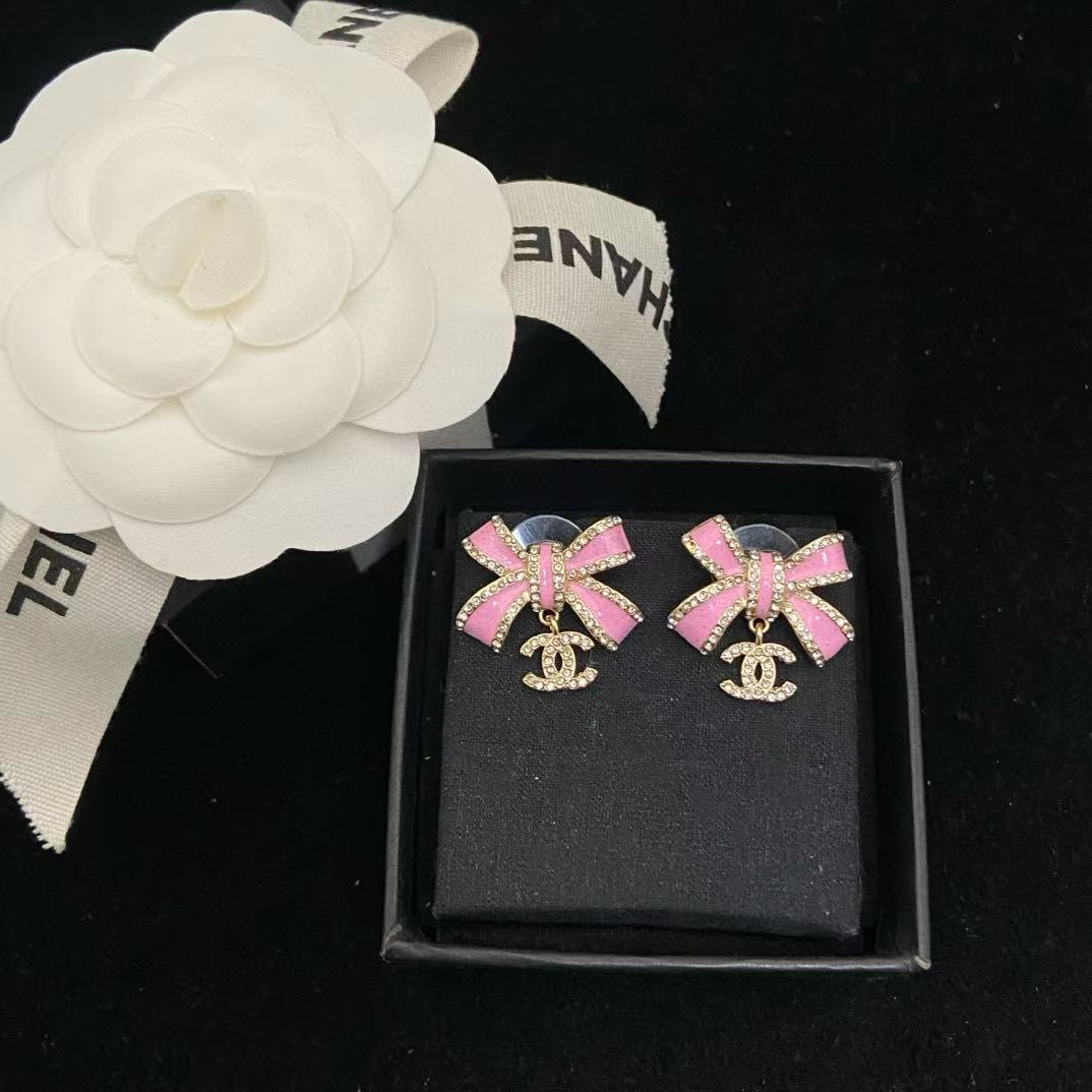 CHANE1 ボウ ダブルC イヤリング【50％割引+送料無料】