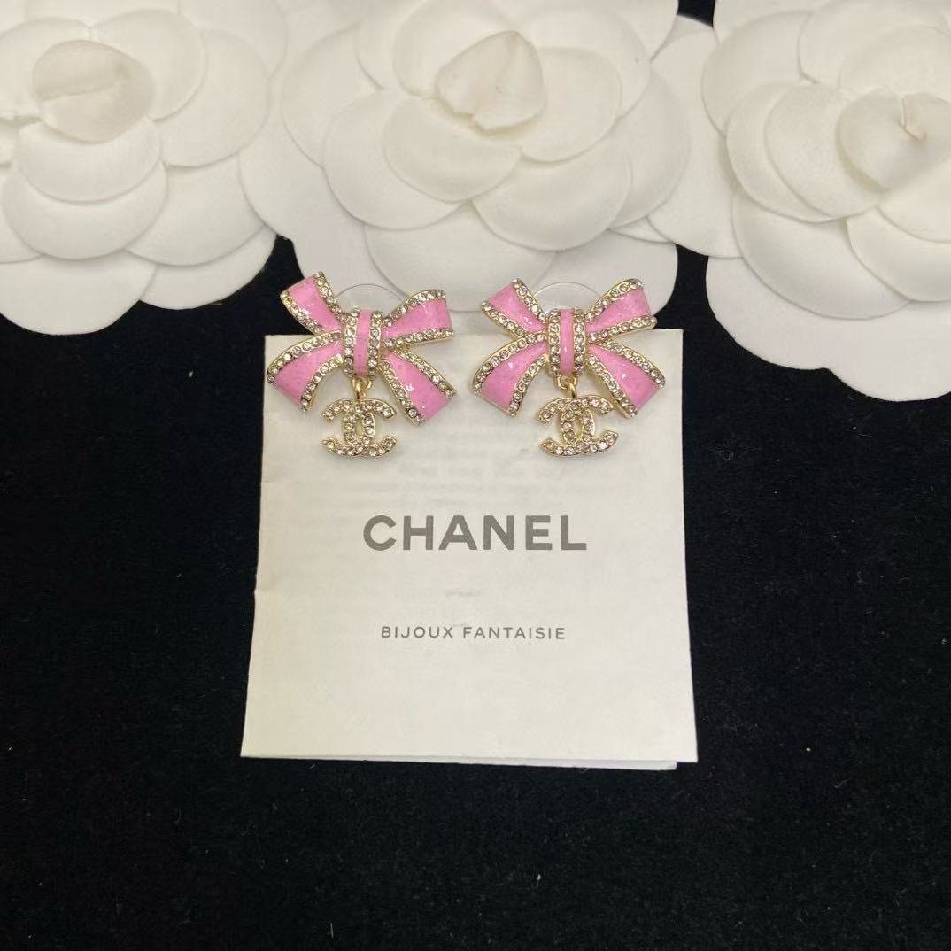 CHANE1 ボウ ダブルC イヤリング【50％割引+送料無料】