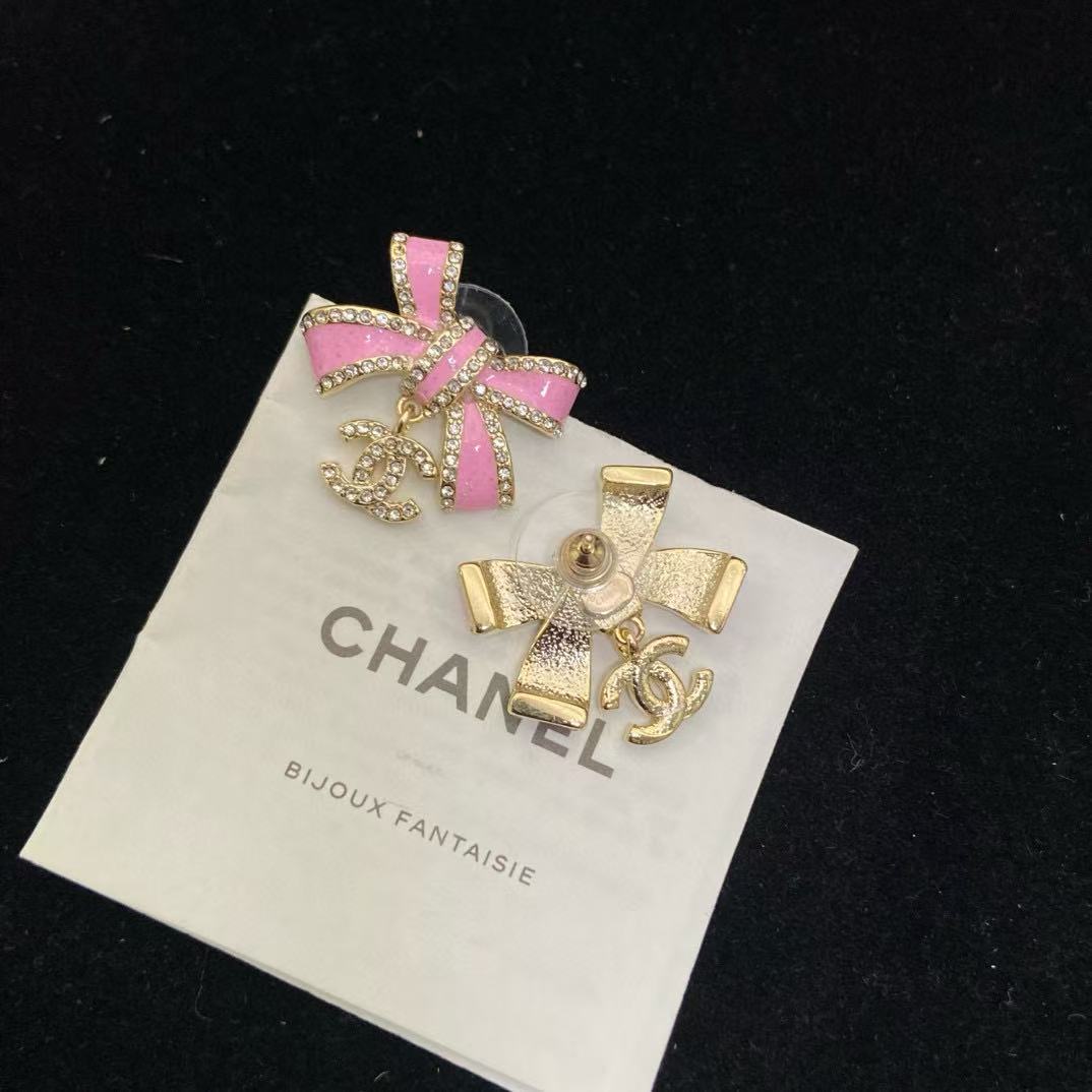 CHANE1 ボウ ダブルC イヤリング【50％割引+送料無料】