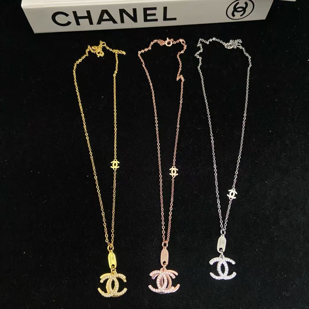 CHANE1 ダブルC ダイヤモンドネックレス【50％割引+送料無料】