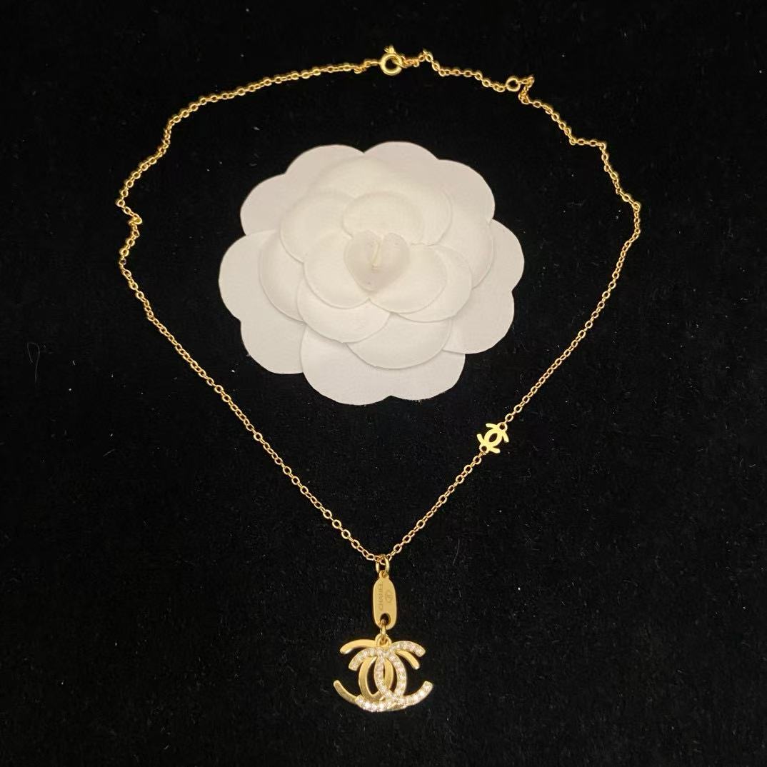 CHANE1 ダブルC ダイヤモンドネックレス【50％割引+送料無料】