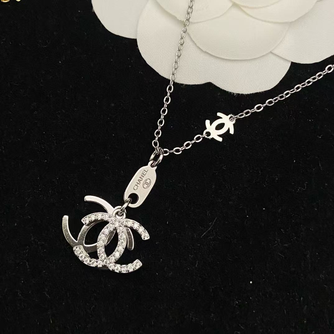 CHANE1 ダブルC ダイヤモンドネックレス【50％割引+送料無料】