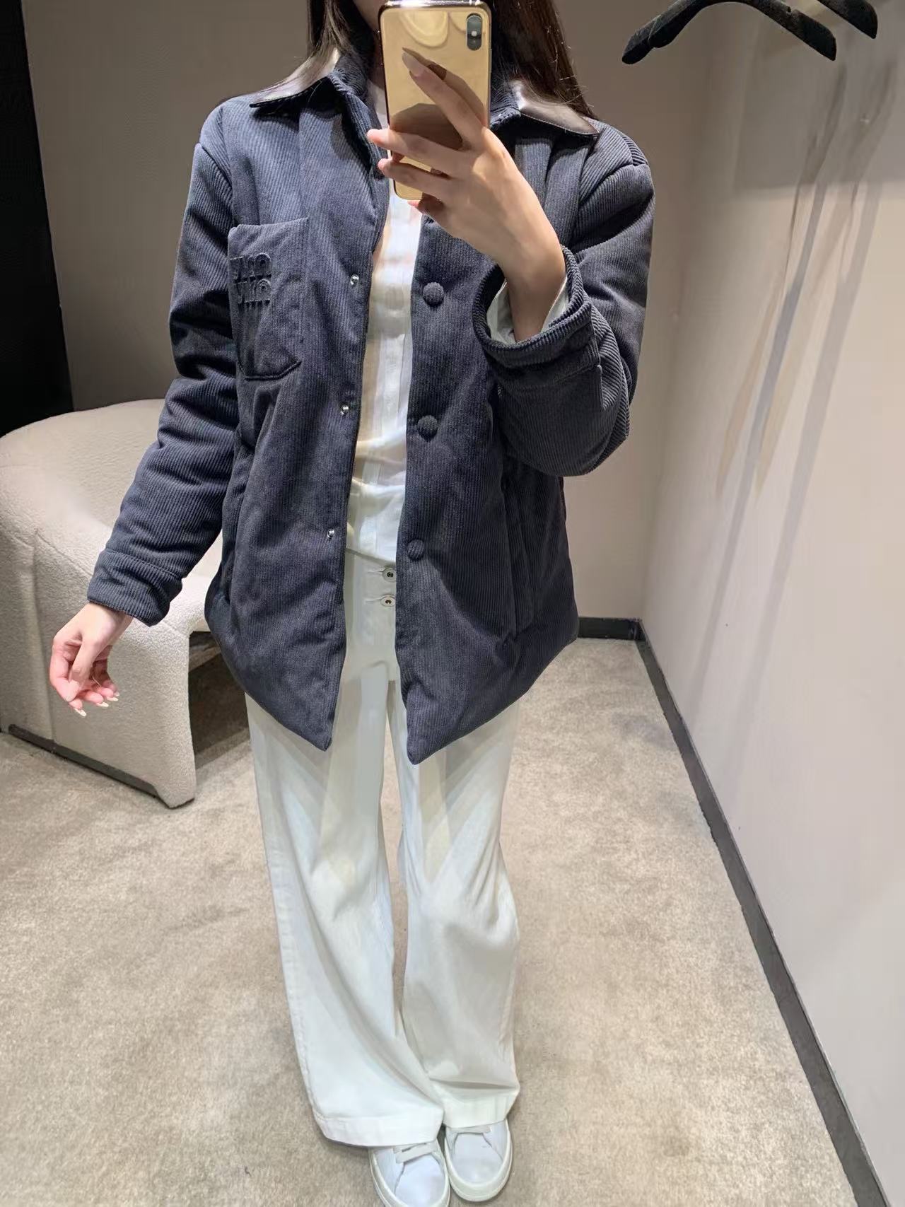 M1UM1U コーデュロイ コットン裏地 襟付きジャケット【50％割引+送料無料】