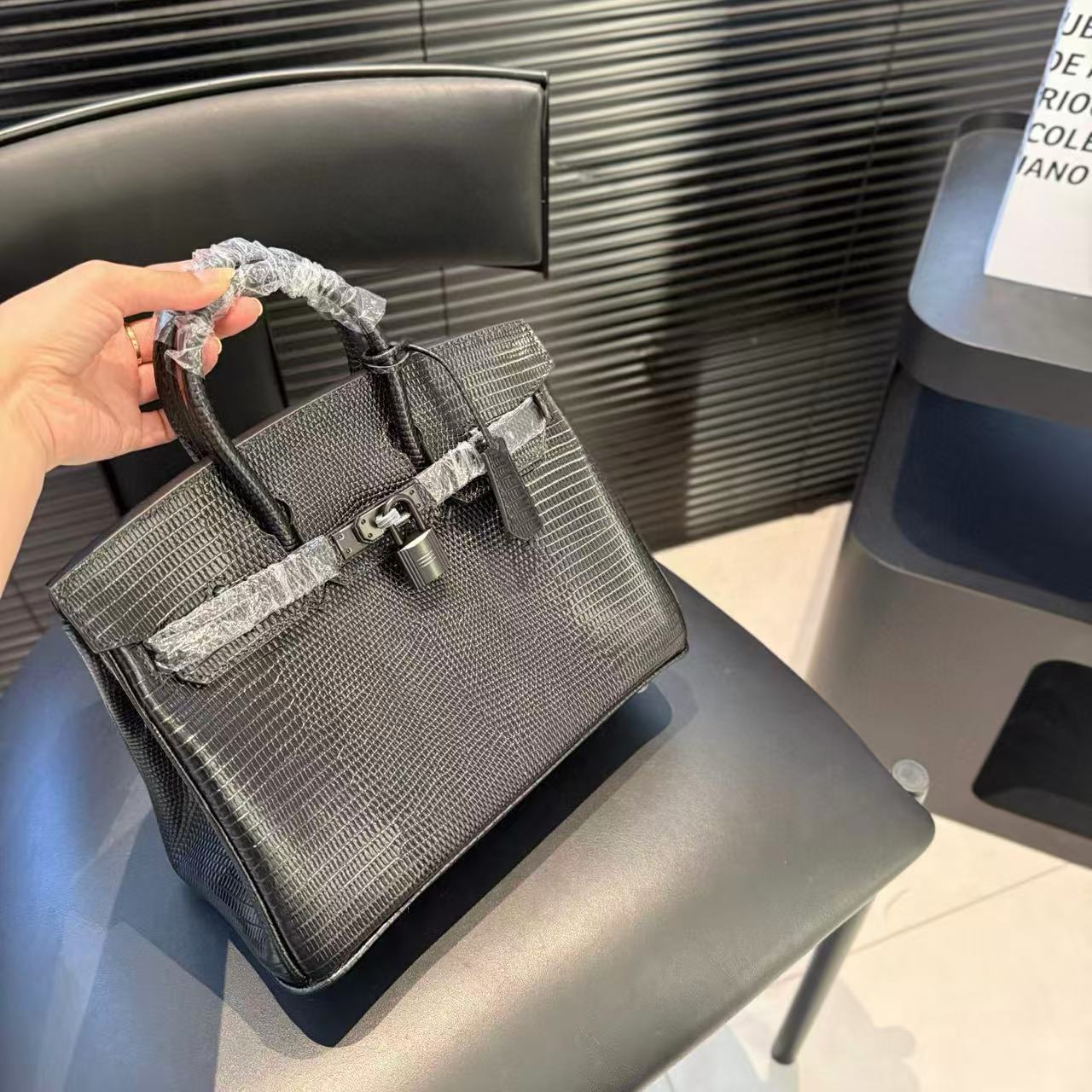 HERME5 高品質クロコダイル型押しハンドバッグ【50％割引+送料無料】