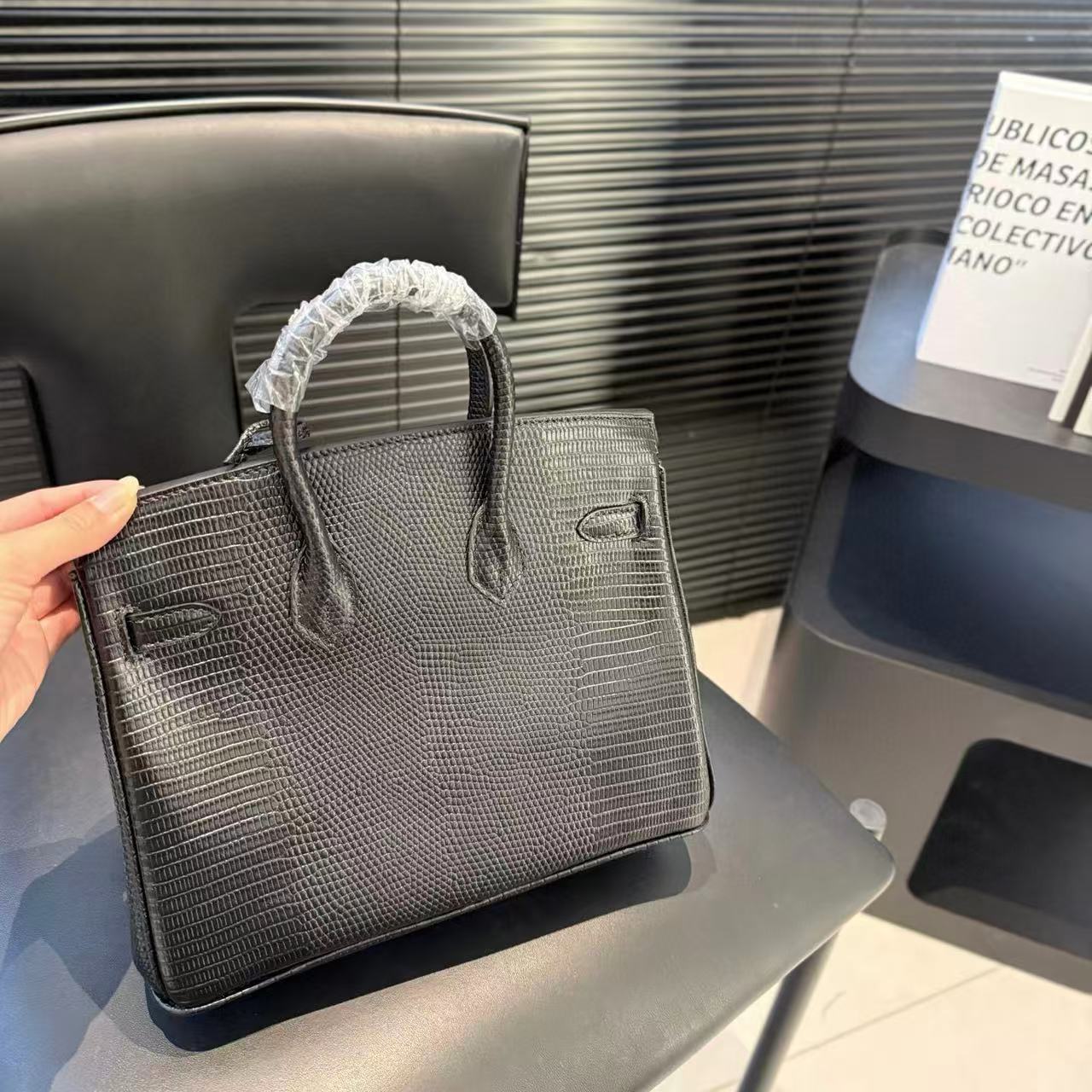 HERME5 高品質クロコダイル型押しハンドバッグ【50％割引+送料無料】