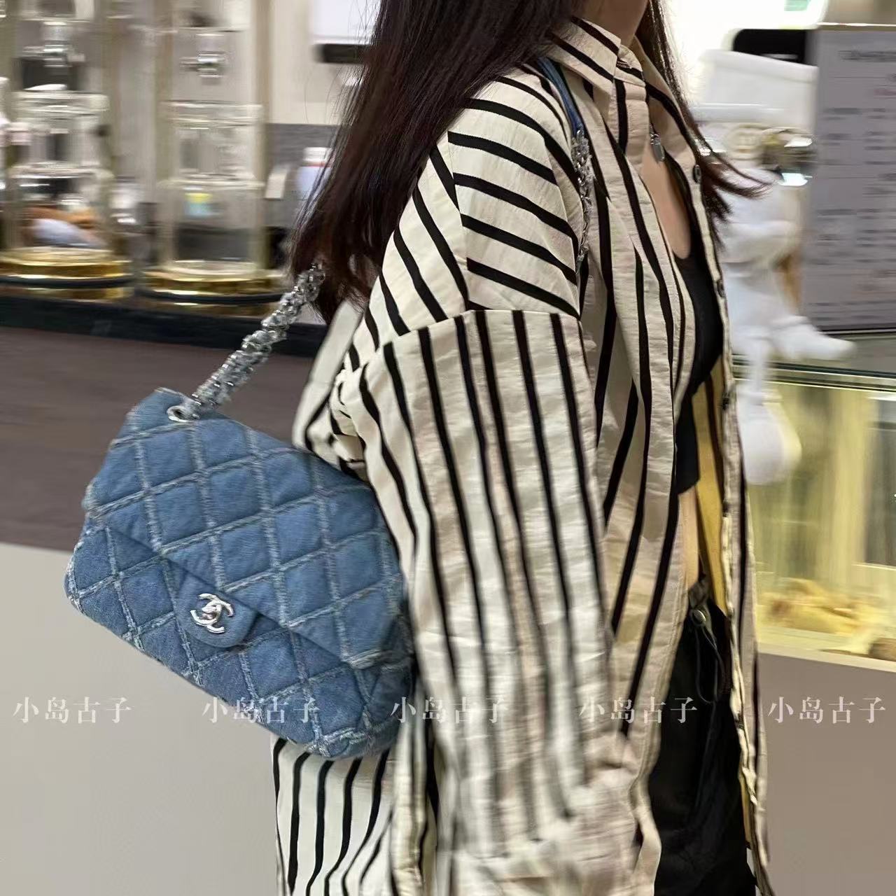 CHANE1 デニムチェーンショルダーバッグ【50％割引+送料無料】