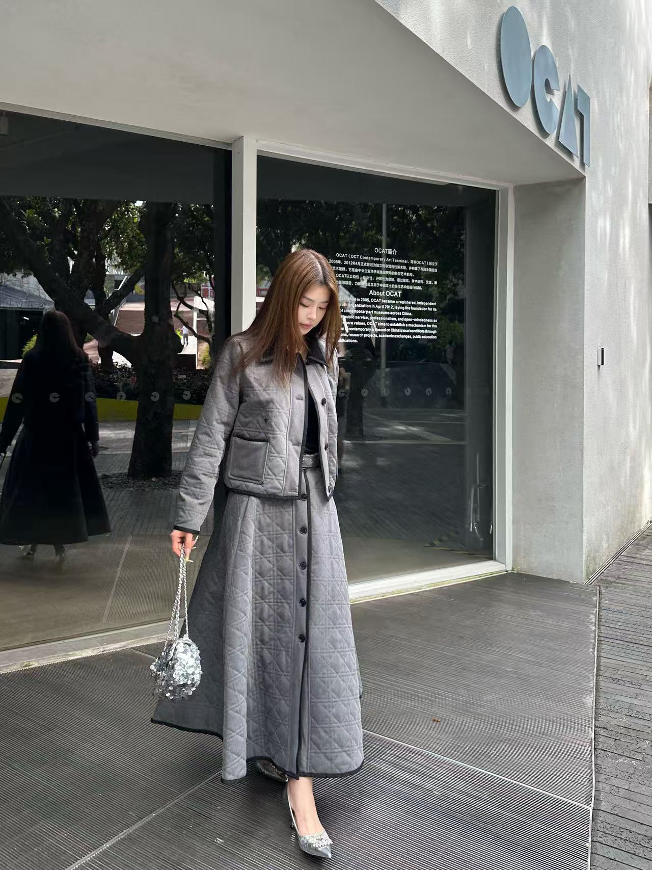 DIOR ダブルブレストコート + スカート ツーピースセット【50％割引+送料無料】