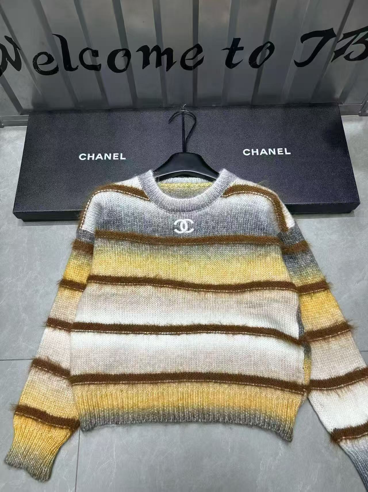 CHANE1 カラーブロック ダブルC セーター【50％割引+送料無料】