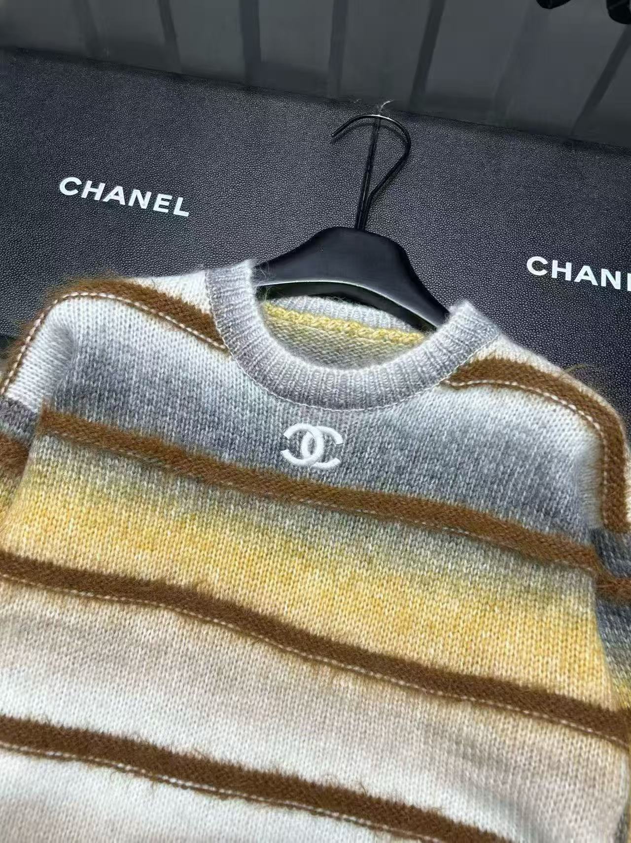 CHANE1 カラーブロック ダブルC セーター【50％割引+送料無料】