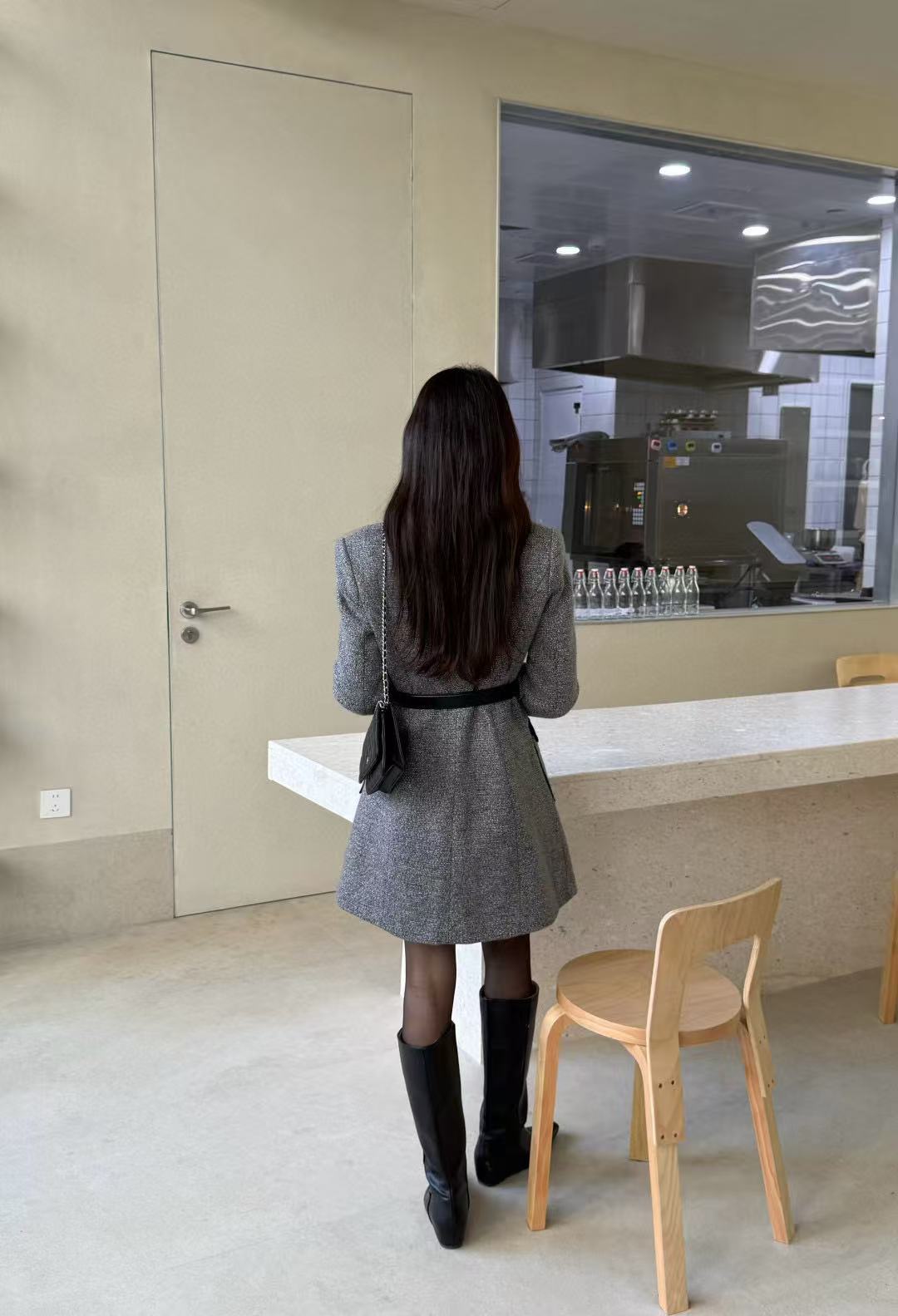 CEL1NE ダブルブレストウールドレス【50％割引+送料無料】