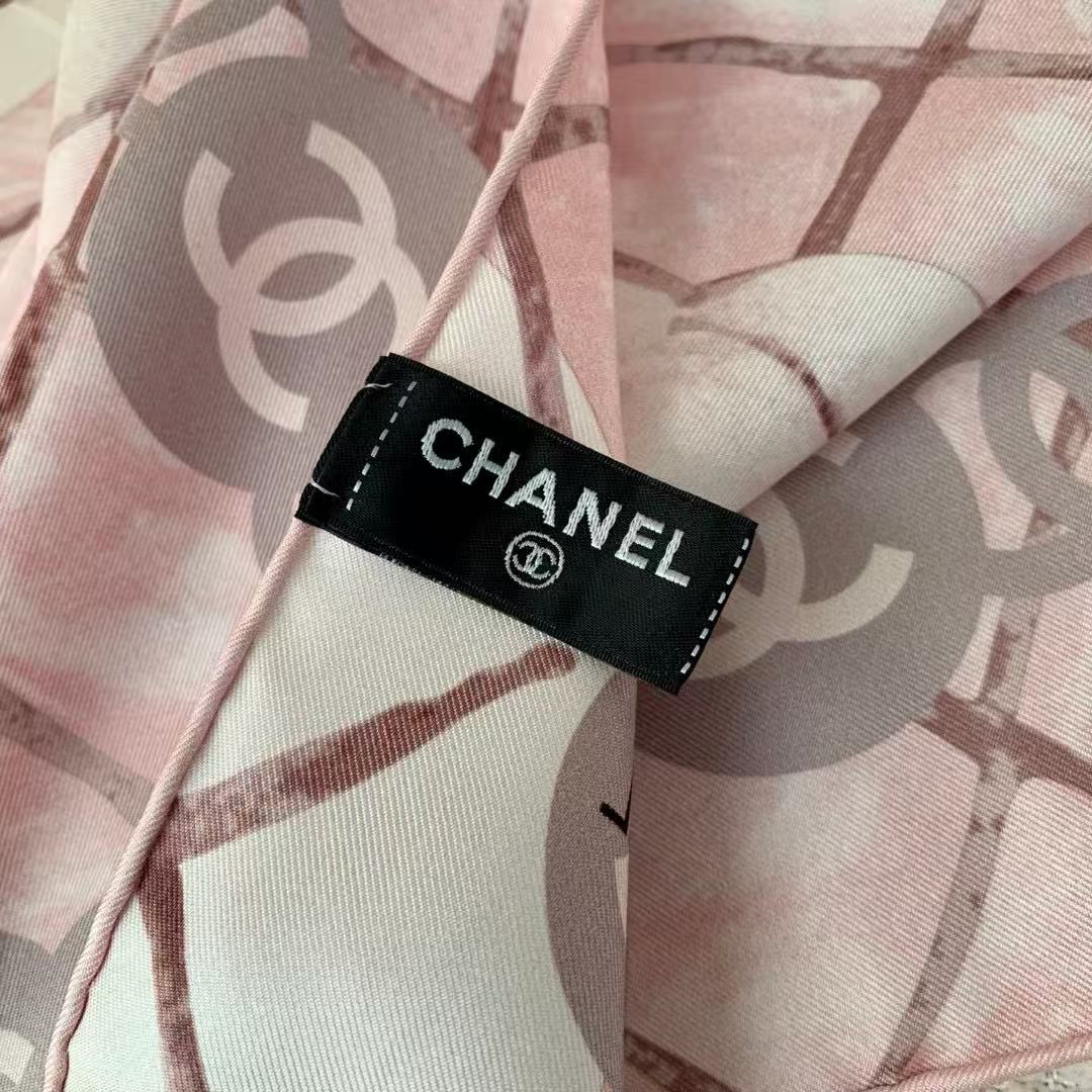 CHANE1 ダブルCプリント シルクスカーフ【50％割引+送料無料】