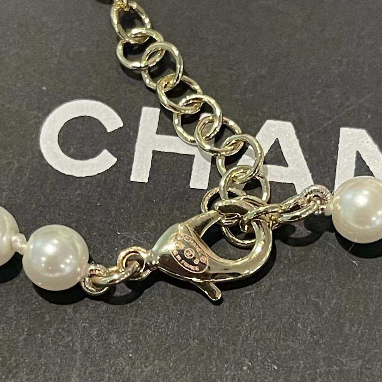 CHANE1 ダブルC パールネックレス【50％割引+送料無料】