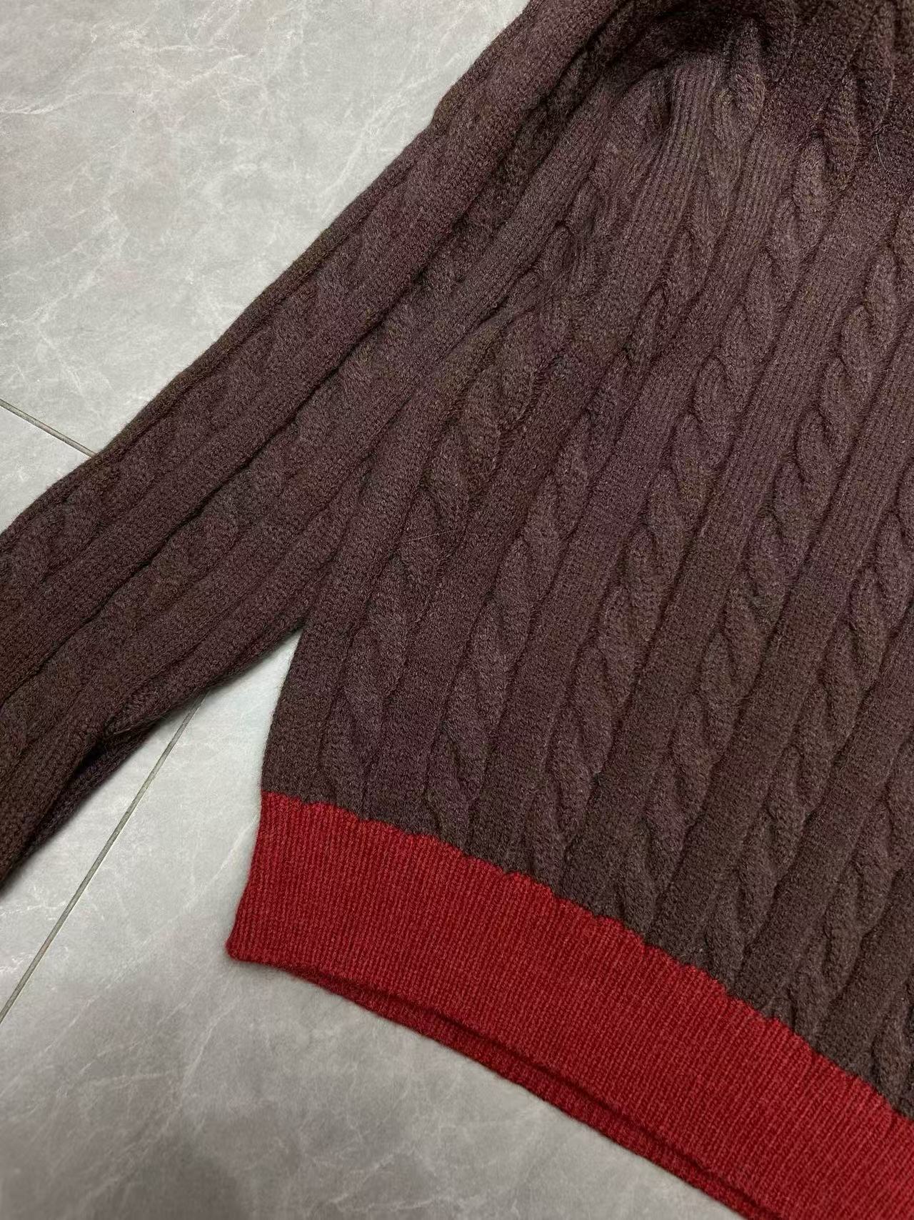 M1UM1U カラーブロックケーブルニットセーター【50％割引+送料無料】