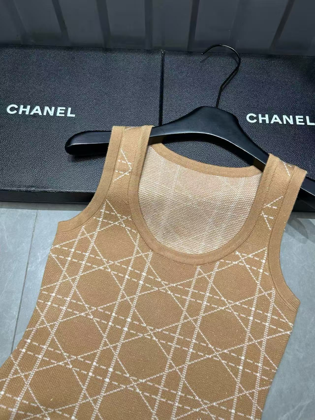 DIOR CD チェック柄ウール ノースリーブドレス【50％割引+送料無料】