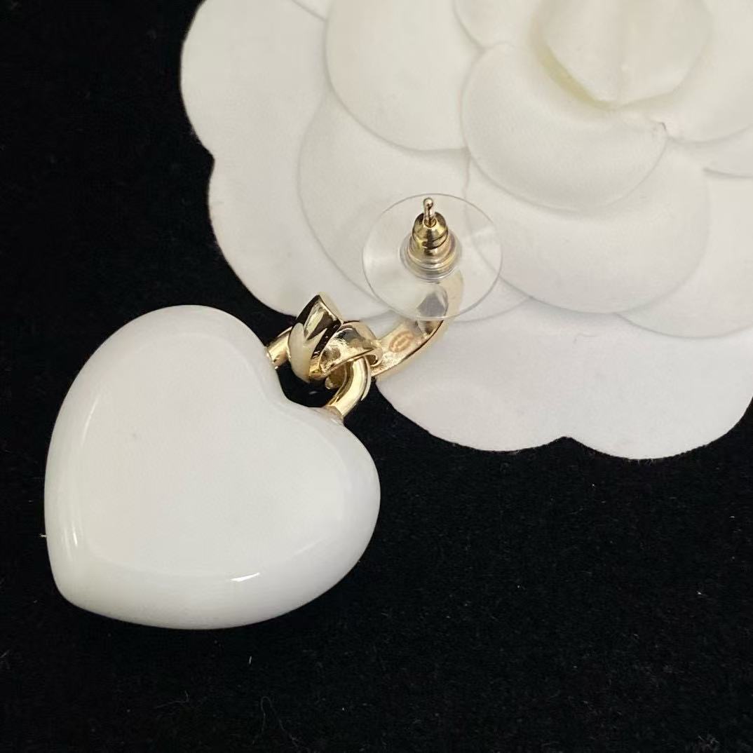 CHANE1 ハート ダブルC イヤリング + ネックレス 2点セット【50％割引+送料無料】