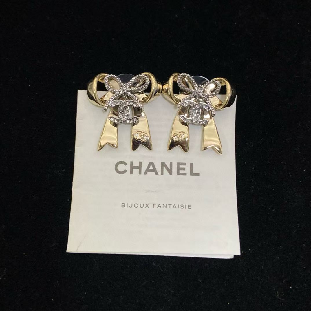 CHANE1ダブルCボウイヤリング【50％割引+送料無料】